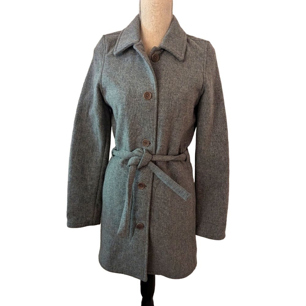 Abercrombie and Fitch wool blend coat XS Y2K Minimalism natural fibers